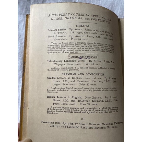 Graded Lessons In English Book By Reed & Kellogg Published 1901 Hardcover - Picture 5 of 14
